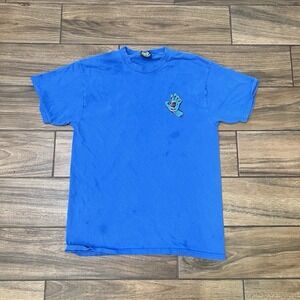 Santa Cruz Screaming Hand T Shirt Mens Blue Skateboard Graphic Tee Large